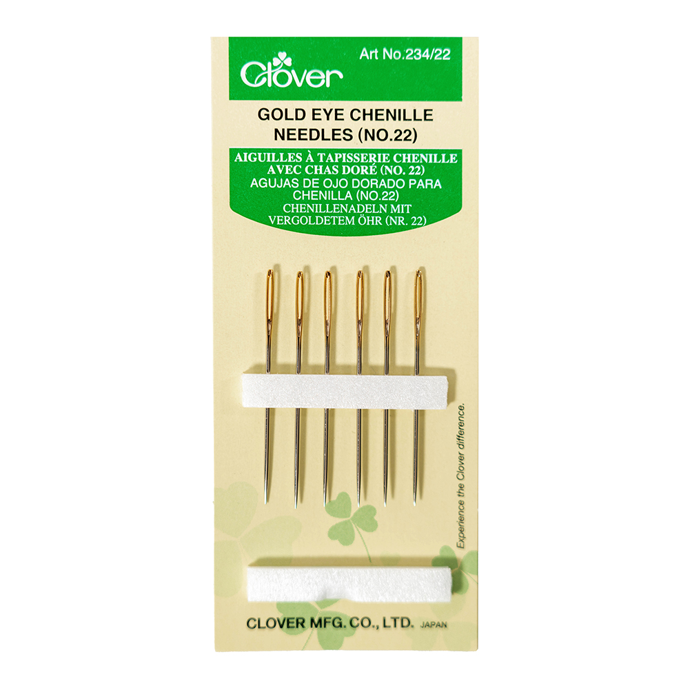 Clover Gold Eye Chenille Needles – Size 22 – 6 ct Clover Gold Eye Chenille Needles – Size 22 – 6 ct