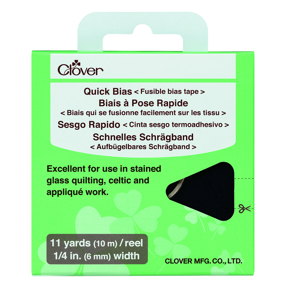 Clover Quick Bias – Black Fusible Bias Tape – 11yds x 0.25″ Clover Quick Bias – Black Fusible Bias Tape – 11yds x 0.25″