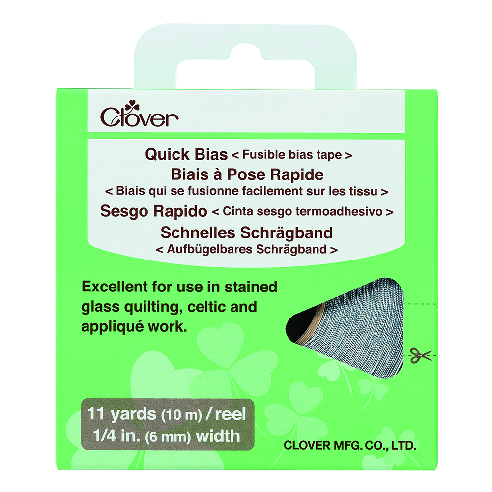Clover Quick Bias – Silver Fusible Bias Tape – 11yds x 0.25″ Clover Quick Bias – Silver Fusible Bias Tape – 11yds x 0.25″