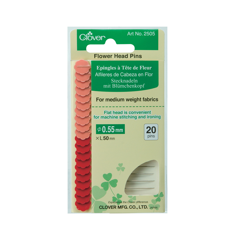 Clover Flower Head Pins for Medium Weight Fabrics – 20 ct Clover Flower Head Pins for Medium Weight Fabrics – 20 ct