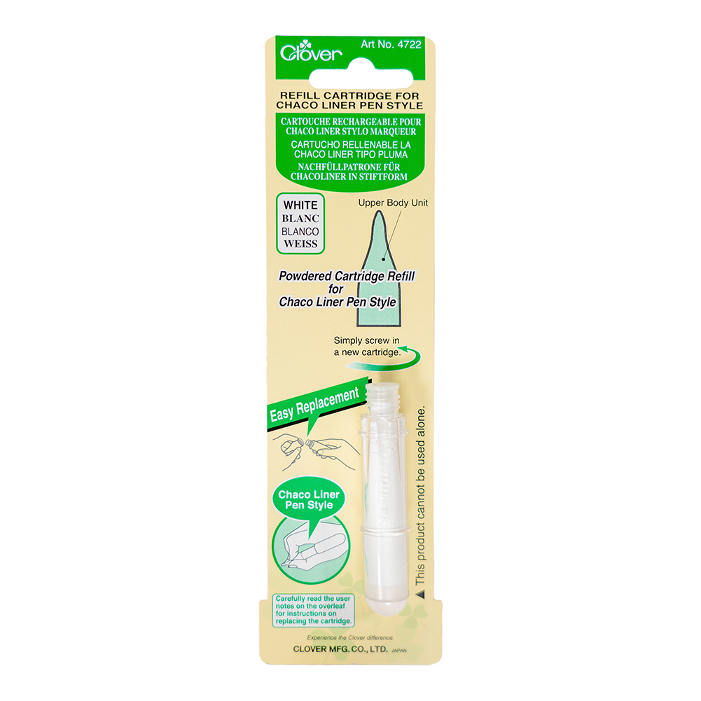 Clover Chaco Liner Pen Style Refill Cartridge – White Clover Chaco Liner Pen Style Refill Cartridge – White
