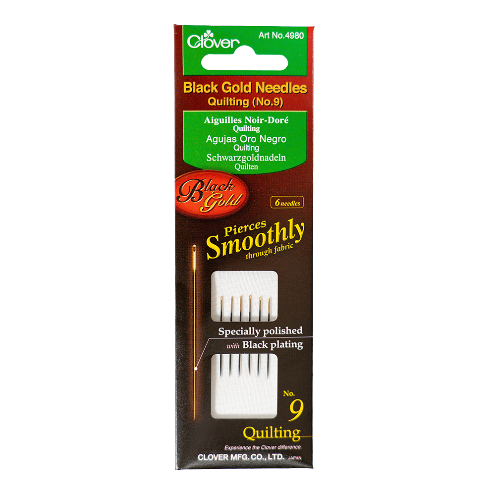 Clover Black Gold Quilting Needles – Size 9 – 6 ct Clover Black Gold Quilting Needles – Size 9 – 6 ct