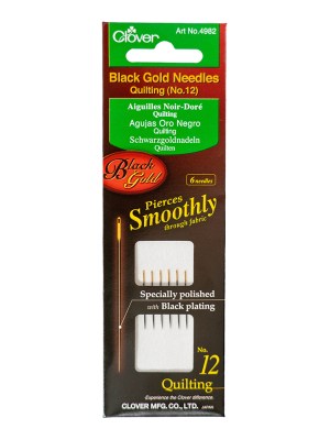 Clover Black Gold Quilting Needles – Size 12 – 6 ct Clover Black Gold Quilting Needles – Size 12 – 6 ct