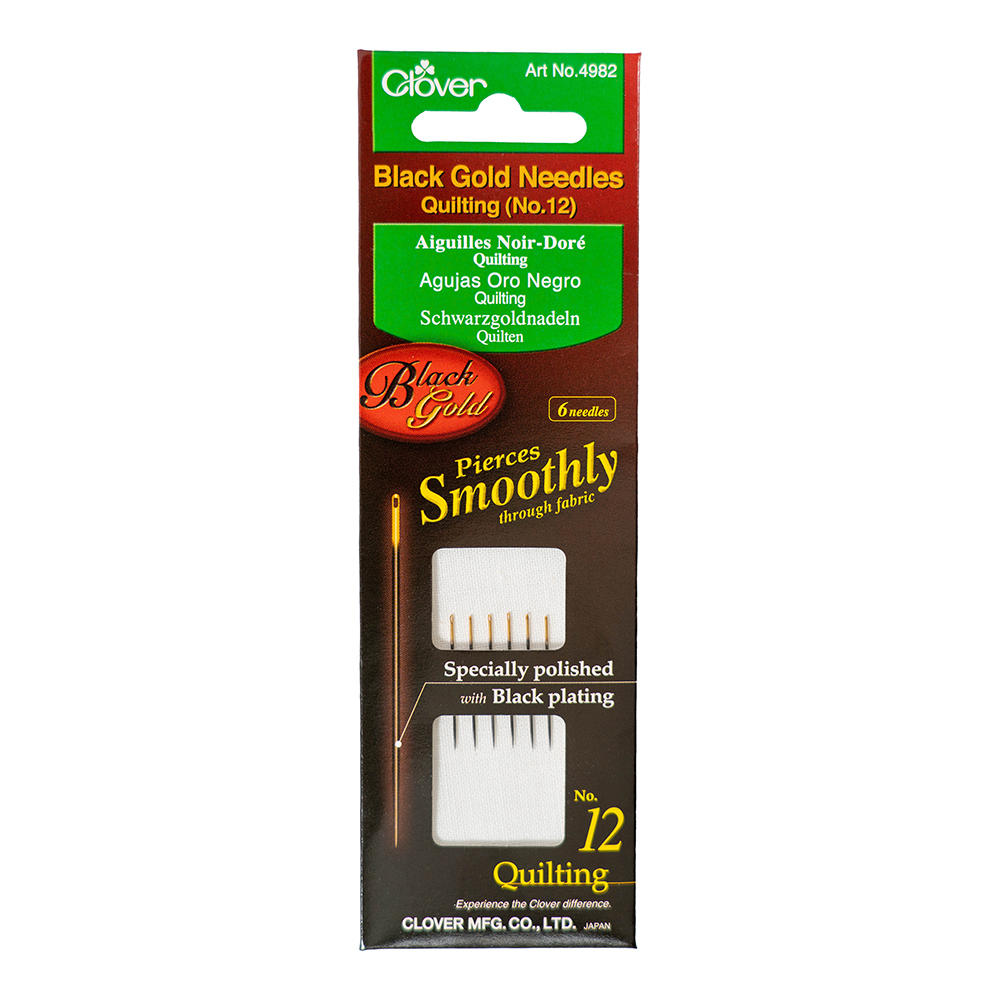 Clover Black Gold Quilting Needles – Size 12 – 6 ct Clover Black Gold Quilting Needles – Size 12 – 6 ct