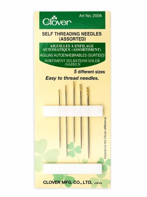 Clover Self Threading Hand Sewing Needles – Assorted Sizes – 5 ct Clover Self Threading Hand Sewing Needles – Assorted Sizes – 5 ct