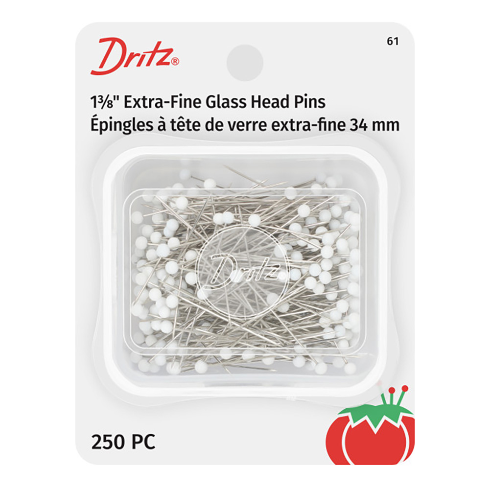 Dritz Extra-Fine Glass Head Pins – 1.375″ White – 250 ct Dritz Extra-Fine Glass Head Pins – 1.375″ White – 250 ct