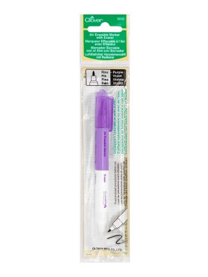 Clover Air Erasable Fabric Marker with Eraser – Purple, Fine Clover Air Erasable Fabric Marker with Eraser – Purple, Fine