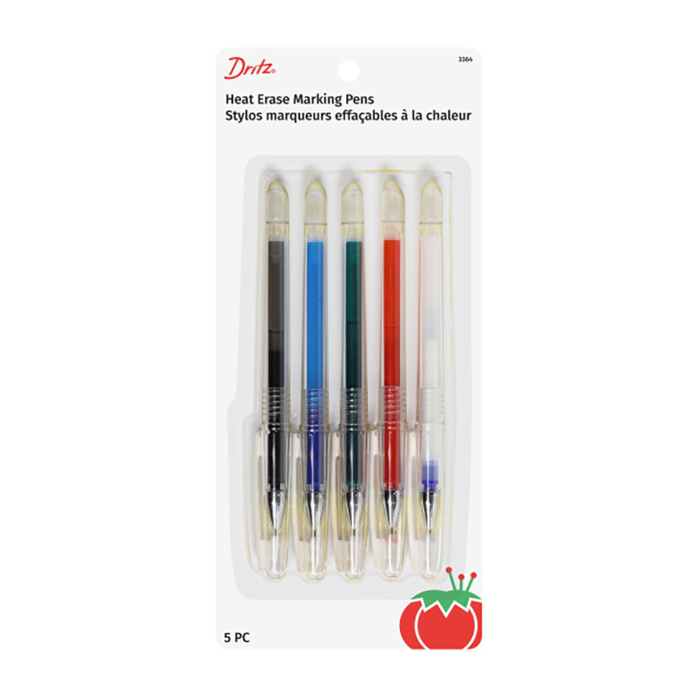 Dritz Heat Erase Marking Pens - Assorted Colors - 5pc