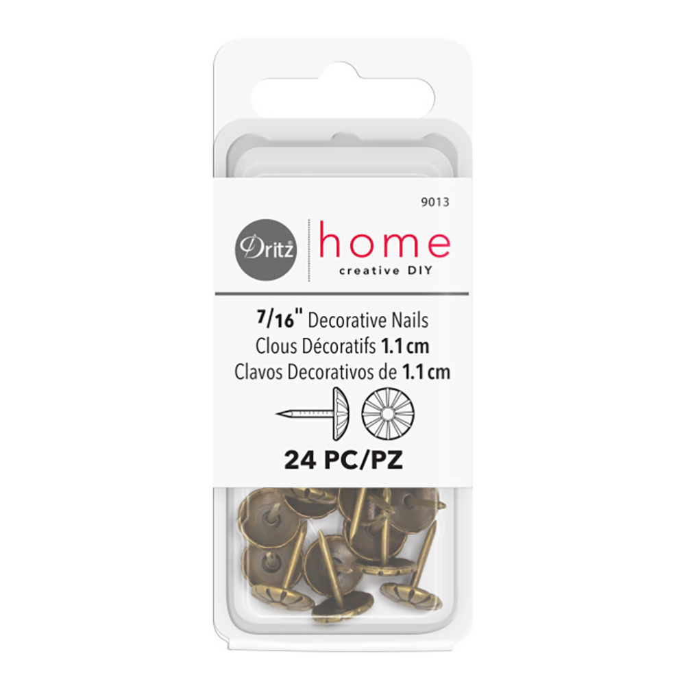 Dritz Home Decorative Nails, Daisy – 7/16″ Antique Brass – 24 PC Dritz Home Decorative Nails, Daisy – 7/16″ Antique Brass – 24 PC