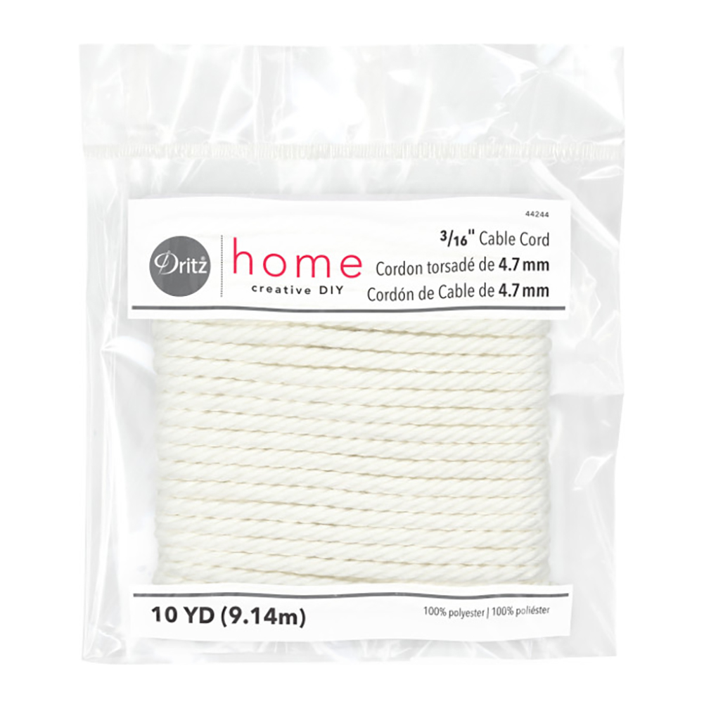 Dritz Home Cable Cord – White – 3/16″ x 10yds Dritz Home Cable Cord – White – 3/16″ x 10yds