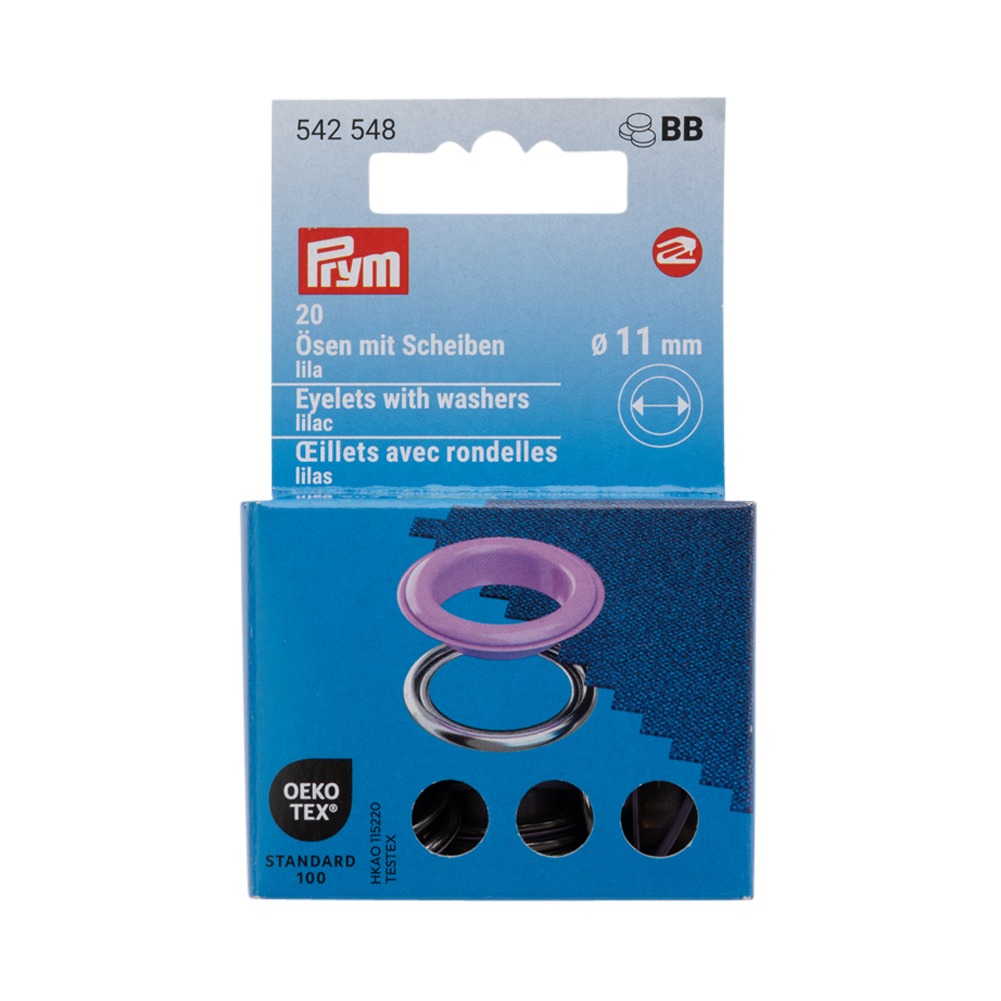 Prym Eyelets with Washers – Lilac 11mm – 20pc Prym Eyelets with Washers – Lilac 11mm – 20pc
