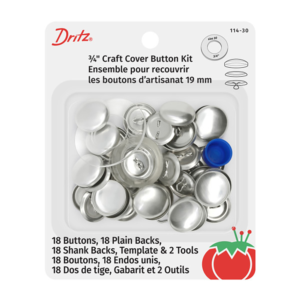 Dritz Craft Cover Button Kit – Nickel – 0.75″, 18 Sets Dritz Craft Cover Button Kit – Nickel – 0.75″, 18 Sets