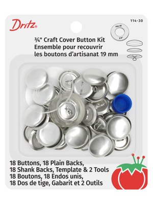 Dritz Craft Cover Button Kit – Nickel – 0.75″, 18 Sets Dritz Craft Cover Button Kit – Nickel – 0.75″, 18 Sets