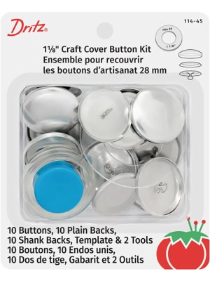 Dritz Craft Cover Button Kit – Nickel – 1.125″, 10 Sets Dritz Craft Cover Button Kit – Nickel – 1.125″, 10 Sets