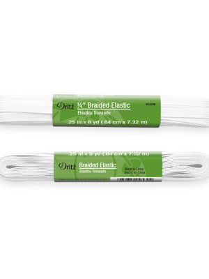 Dritz Braided Elastic – White – 0.25″ x 8yds Dritz Braided Elastic – White – 0.25″ x 8yds