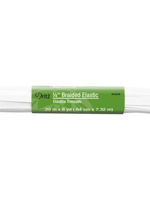 Dritz Braided Elastic – White – 0.25″ x 8yds Dritz Braided Elastic – White – 0.25″ x 8yds