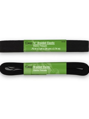 Dritz Braided Elastic – Black – 0.75″ x 3yds Dritz Braided Elastic – Black – 0.75″ x 3yds