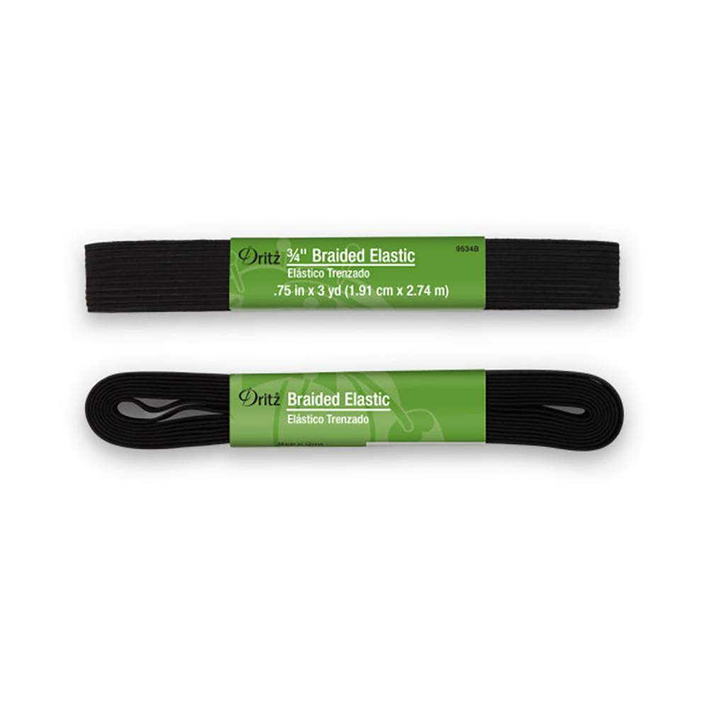 Dritz Braided Elastic – Black – 0.75″ x 3yds Dritz Braided Elastic – Black – 0.75″ x 3yds
