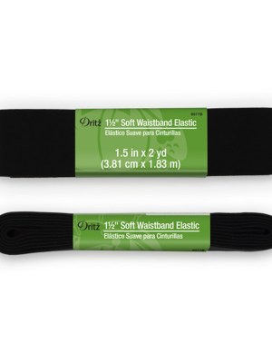 Dritz Soft Waistband Elastic – Black – 1.5″ x 2yds Dritz Soft Waistband Elastic – Black – 1.5″ x 2yds