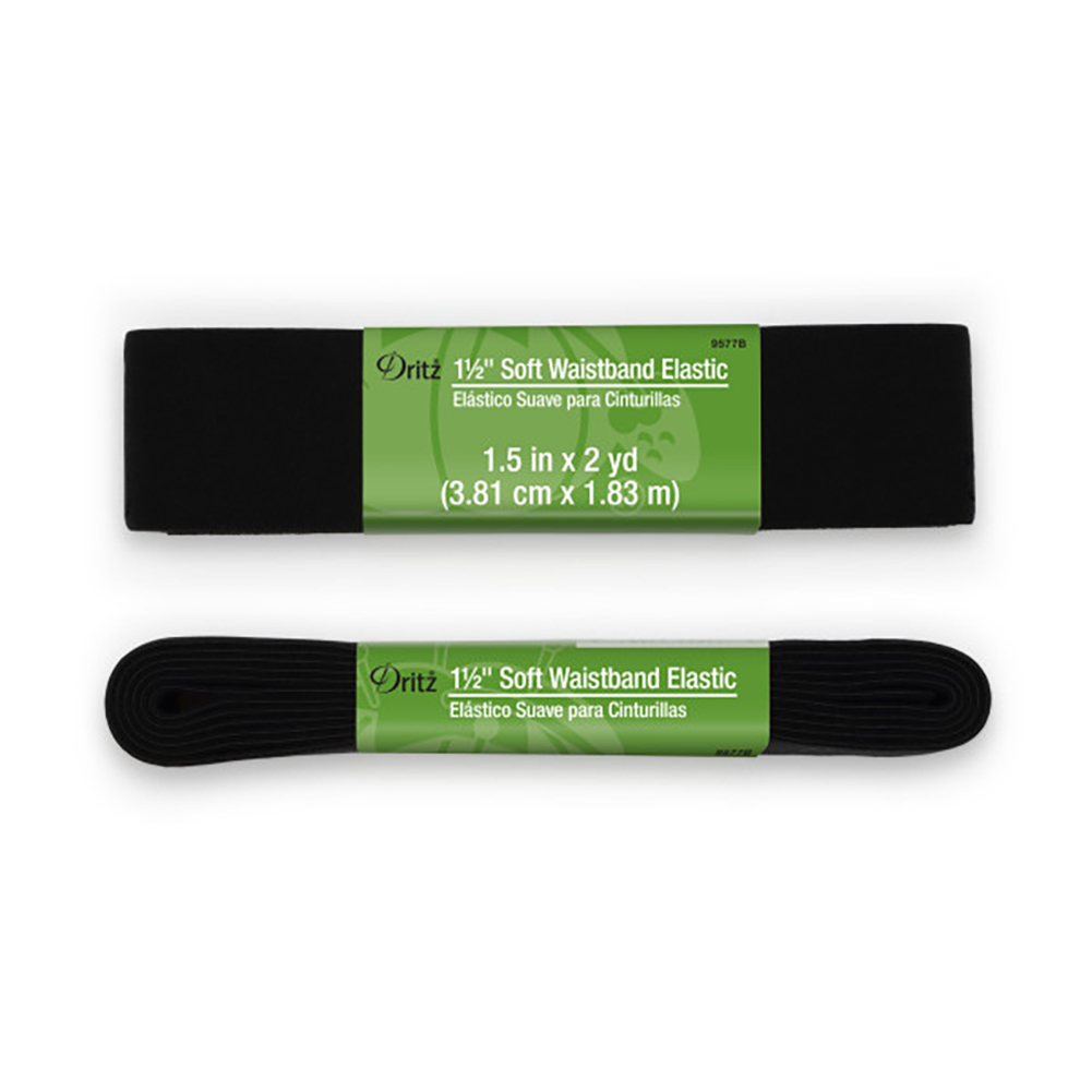 Dritz Soft Waistband Elastic – Black – 1.5″ x 2yds Dritz Soft Waistband Elastic – Black – 1.5″ x 2yds