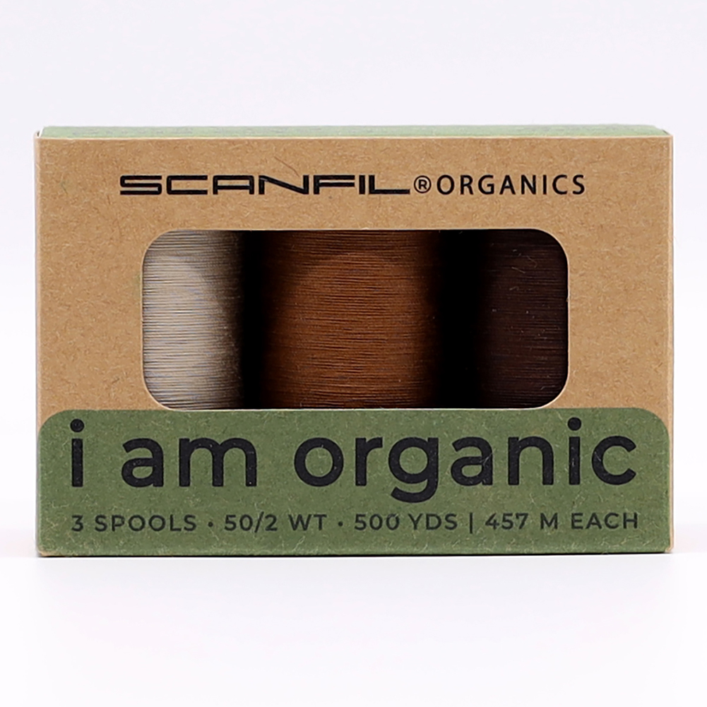 SCANFIL® 50wt Organic Pima Cotton Thread Trio Set – 3ct 500yd Spools – Earthy Browns SCANFIL® 50wt Organic Pima Cotton Thread Trio Set – 3ct 500yd Spools – Earthy Browns