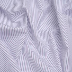 Cotton Twill Shirting – White, Blue and Purple Pinstripes – Deadstock Cotton Twill Shirting – White, Blue and Purple Pinstripes – Deadstock