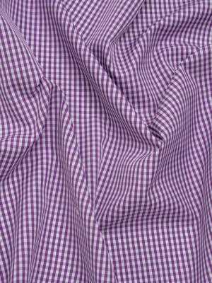 Cotton Gingham Shirting – Purple and White Checks – Designer Deadstock Cotton Gingham Shirting – Purple and White Checks – Designer Deadstock