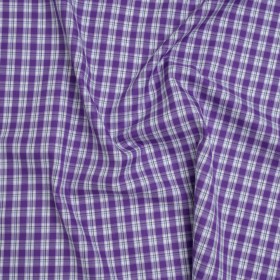 Cotton Twill Shirting – Purple and White Plaid – Deadstock Cotton Twill Shirting – Purple and White Plaid – Deadstock