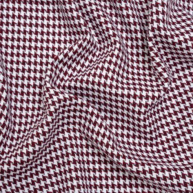 Cotton Twill – Red, Navy and White Houndstooth – Deadstock Cotton Twill – Red, Navy and White Houndstooth – Deadstock