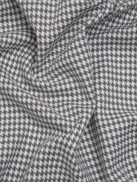 Cotton Twill – Charcoal, Light Gray and White Houndstooth – Deadstock Cotton Twill – Charcoal, Light Gray and White Houndstooth – Deadstock