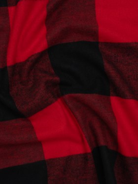 Lightweight Cotton Flannel – Red and Black Big Buffalo Check – Deadstock Lightweight Cotton Flannel – Red and Black Big Buffalo Check – Deadstock