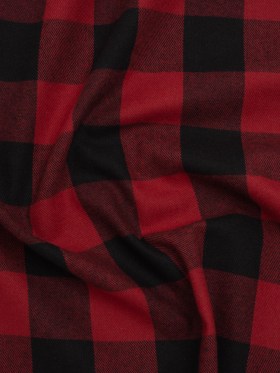 Brushed Cotton Twill – Red and Black Buffalo Check – Deadstock Brushed Cotton Twill – Red and Black Buffalo Check – Deadstock