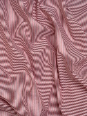 Cotton Oxford Shirting – Red and White Stripes – Deadstock Cotton Oxford Shirting – Red and White Stripes – Deadstock