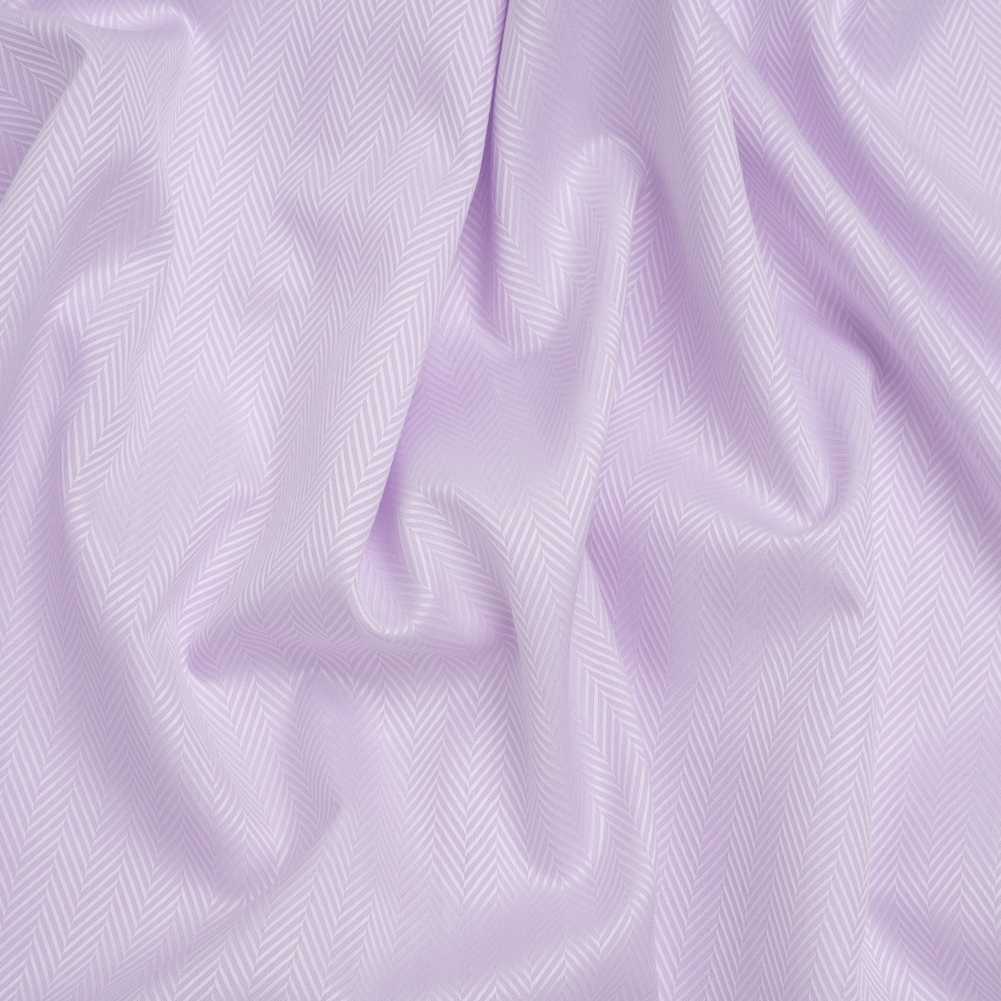 Cotton Jacquard Shirting – Light Purple and White Herringbone – Deadstock Cotton Jacquard Shirting – Light Purple and White Herringbone – Deadstock