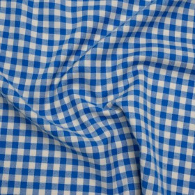 Cotton Twill Flannel – Cerulean Blue and Cream Gingham Check – Designer Deadstock Cotton Twill Flannel – Cerulean Blue and Cream Gingham Check – Designer Deadstock