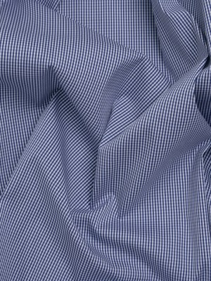 Cotton Shirting – Blue and White Tiny Gingham Check – Deadstock Cotton Shirting – Blue and White Tiny Gingham Check – Deadstock