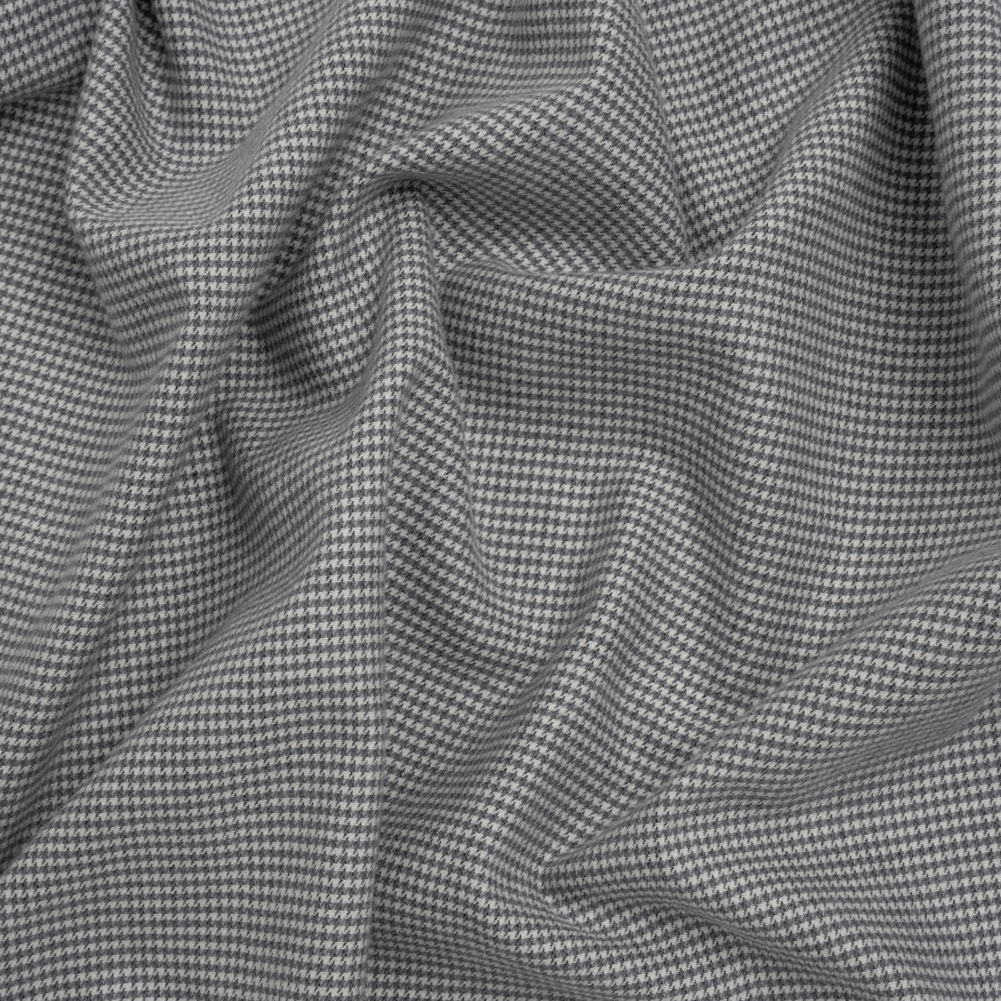 Brushed Cotton Twill – Gray and White Little Houndstooth – Deadstock Brushed Cotton Twill – Gray and White Little Houndstooth – Deadstock