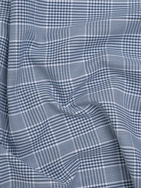 Cotton Oxford Shirting – Blue and White Glen Plaid – Deadstock Cotton Oxford Shirting – Blue and White Glen Plaid – Deadstock