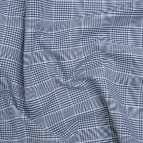 Cotton Oxford Shirting – Blue and White Glen Plaid – Deadstock Cotton Oxford Shirting – Blue and White Glen Plaid – Deadstock
