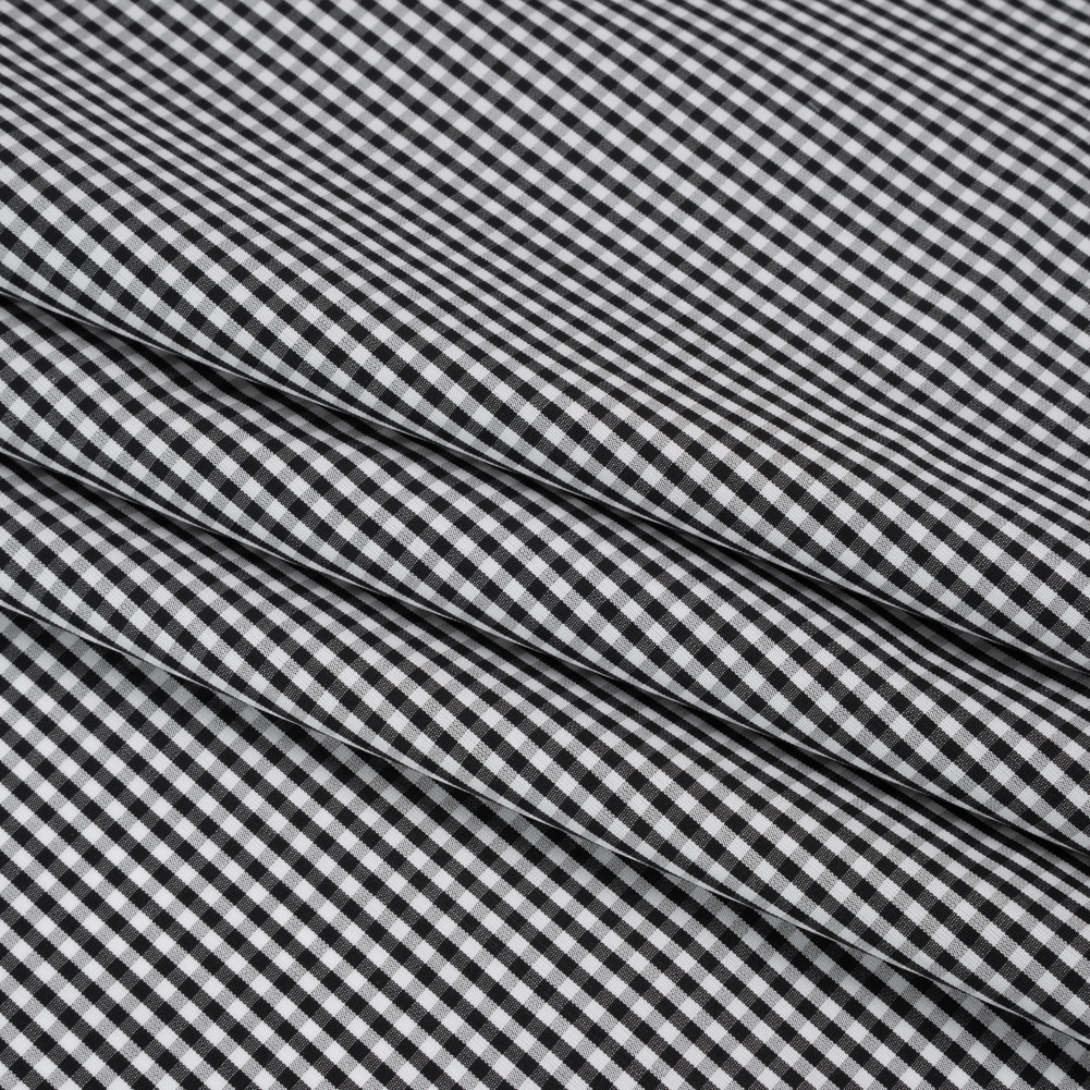 Cotton Gingham Shirting – Black and White Little Checks – Deadstock Cotton Gingham Shirting – Black and White Little Checks – Deadstock