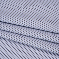 Cotton Twill Shirting – Light Blue, Brown and White Stripes – Deadstock Cotton Twill Shirting – Light Blue, Brown and White Stripes – Deadstock