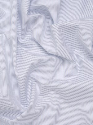 Cotton Dobby Shirting – Blue, Purple and White Pinstripes – Deadstock Cotton Dobby Shirting – Blue, Purple and White Pinstripes – Deadstock