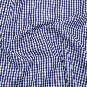 Cotton Shirting – Cobalt, Midnight Navy and White Tattersall Check – Designer Deadstock Cotton Shirting – Cobalt, Midnight Navy and White Tattersall Check – Designer Deadstock