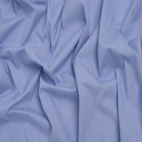 Stretch Cotton Shirting – Bold Blue and White Micro Stripes – Designer Deadstock Stretch Cotton Shirting – Bold Blue and White Micro Stripes – Designer Deadstock
