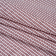 Cotton Oxford Shirting – Dark Red and White Stripes – Designer Deadstock Cotton Oxford Shirting – Dark Red and White Stripes – Designer Deadstock