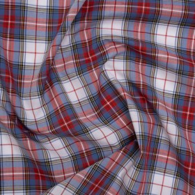 Cotton Shirting – Blue, Red and Yellow Classic Plaid – Designer Deadstock Cotton Shirting – Blue, Red and Yellow Classic Plaid – Designer Deadstock