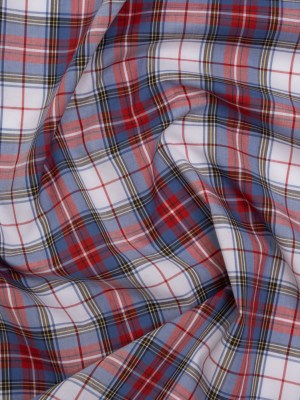 Cotton Shirting – Blue, Red and Yellow Classic Plaid – Designer Deadstock Cotton Shirting – Blue, Red and Yellow Classic Plaid – Designer Deadstock