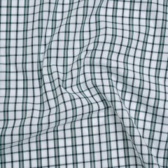 Cotton Shirting – Black, Green and White Shadow Plaid – Deadstock Cotton Shirting – Black, Green and White Shadow Plaid – Deadstock