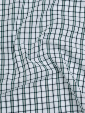 Cotton Shirting – Black, Green and White Shadow Plaid – Deadstock Cotton Shirting – Black, Green and White Shadow Plaid – Deadstock