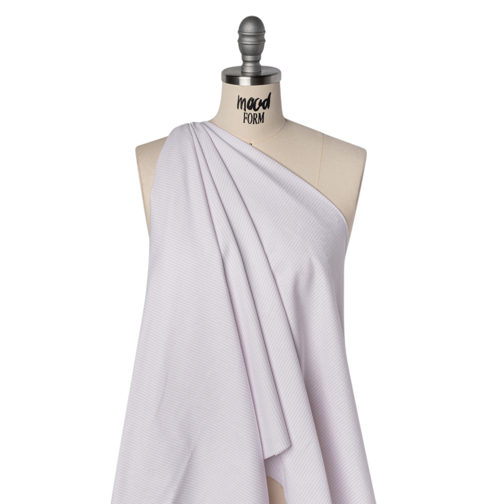 Cotton Oxford Shirting – Pale Pink and White Candy Stripes – Deadstock Cotton Oxford Shirting – Pale Pink and White Candy Stripes – Deadstock